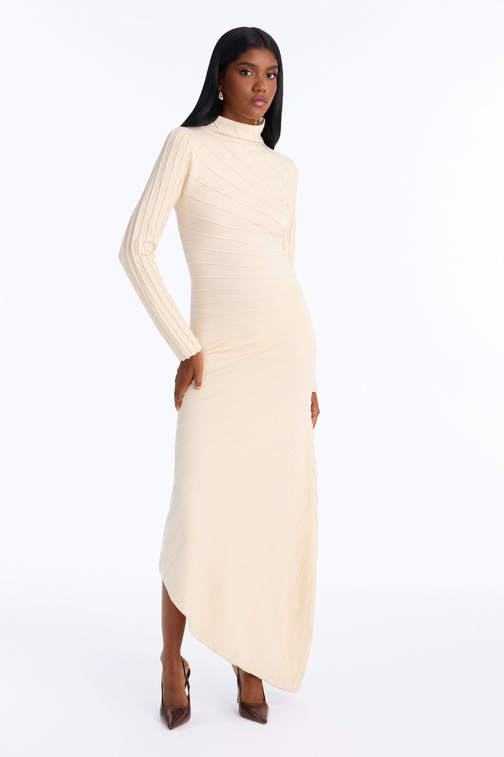 Manhattan Muse Sweater Maxi Dress - Cream