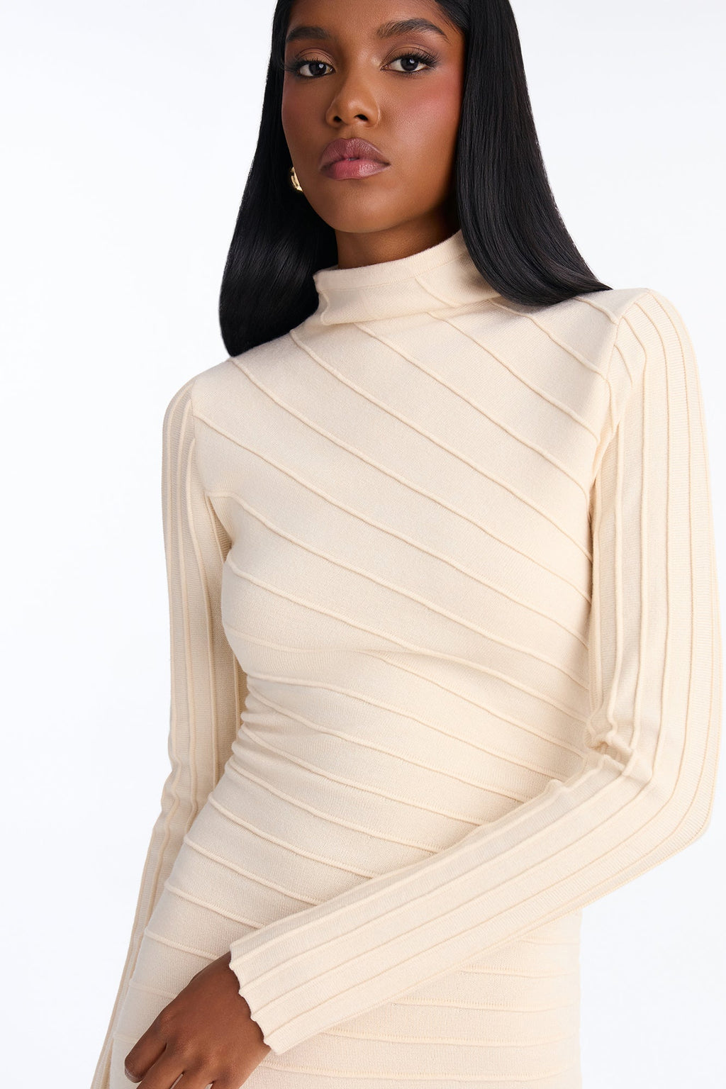 Manhattan Muse Sweater Maxi Dress - Cream