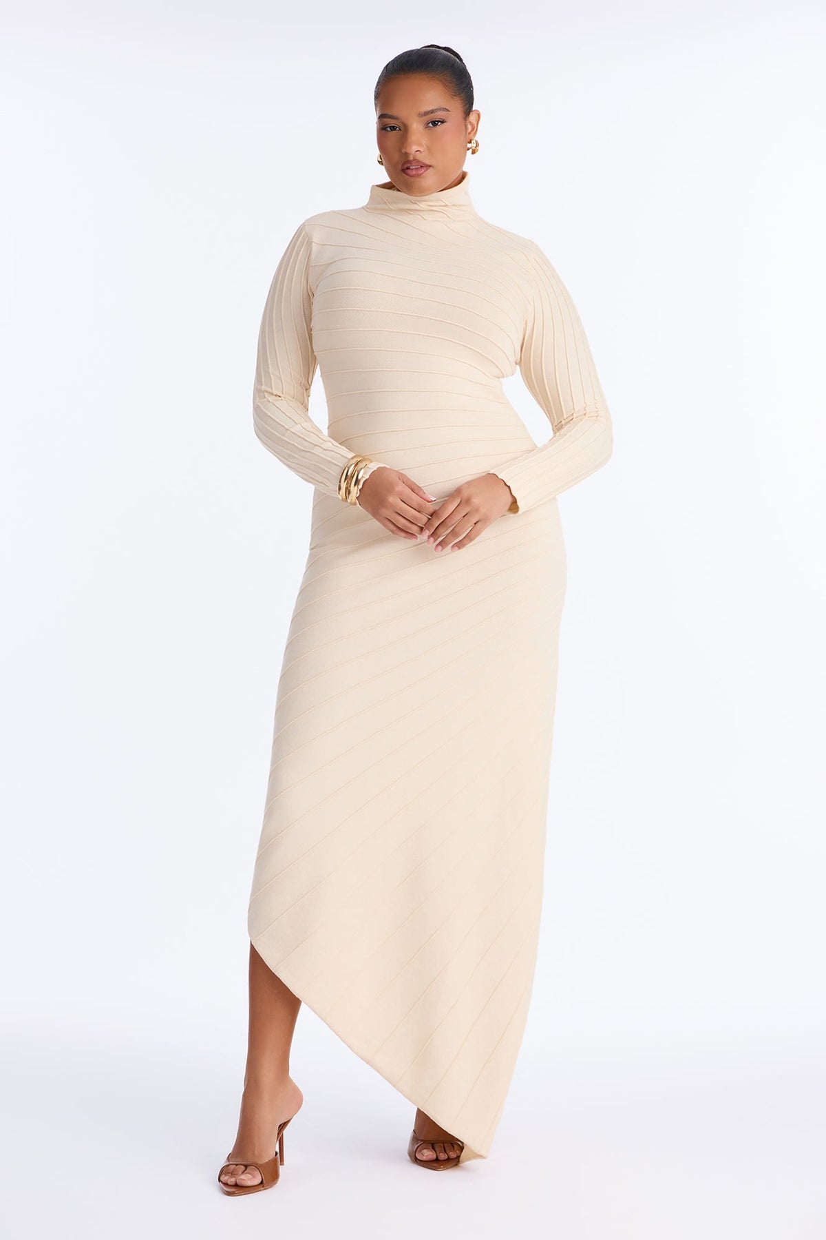 Manhattan Muse Sweater Maxi Dress - Cream