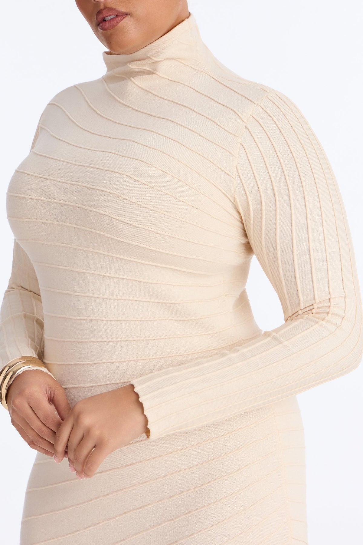 Manhattan Muse Sweater Maxi Dress - Cream