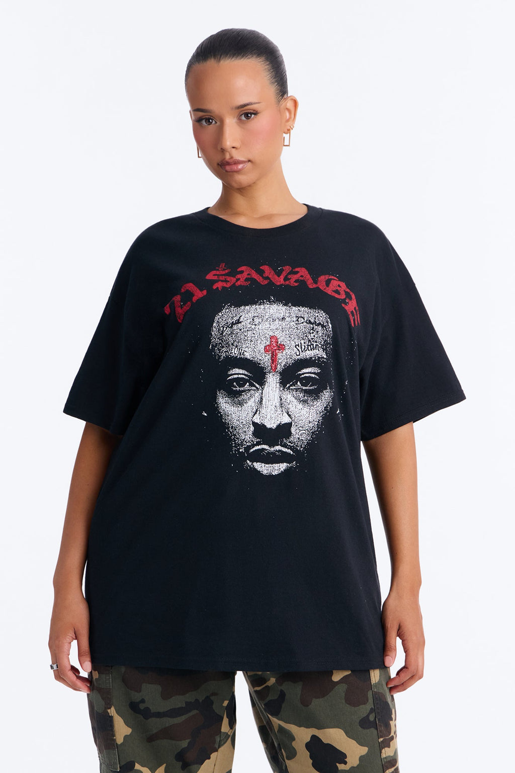 21 Savage Monotone Portrait Tee - Black