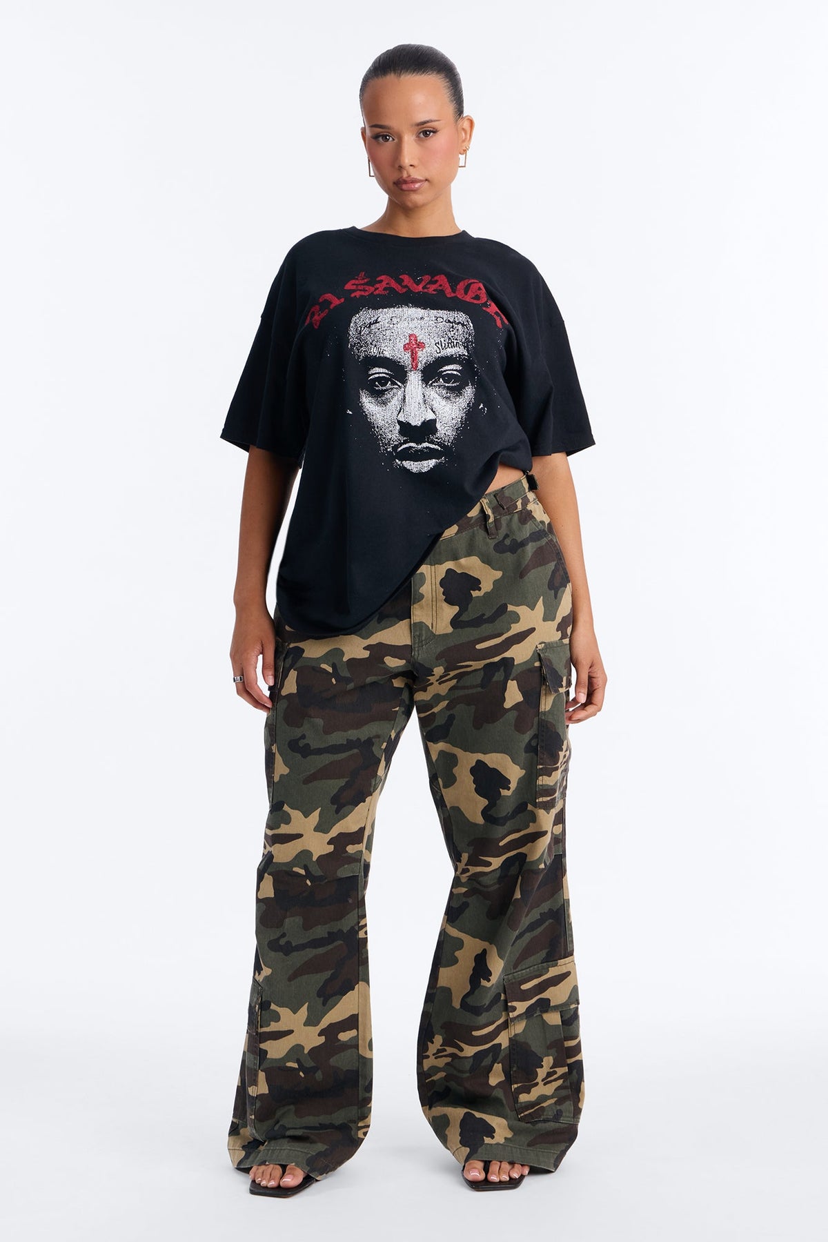 21 Savage Monotone Portrait Tee - Black