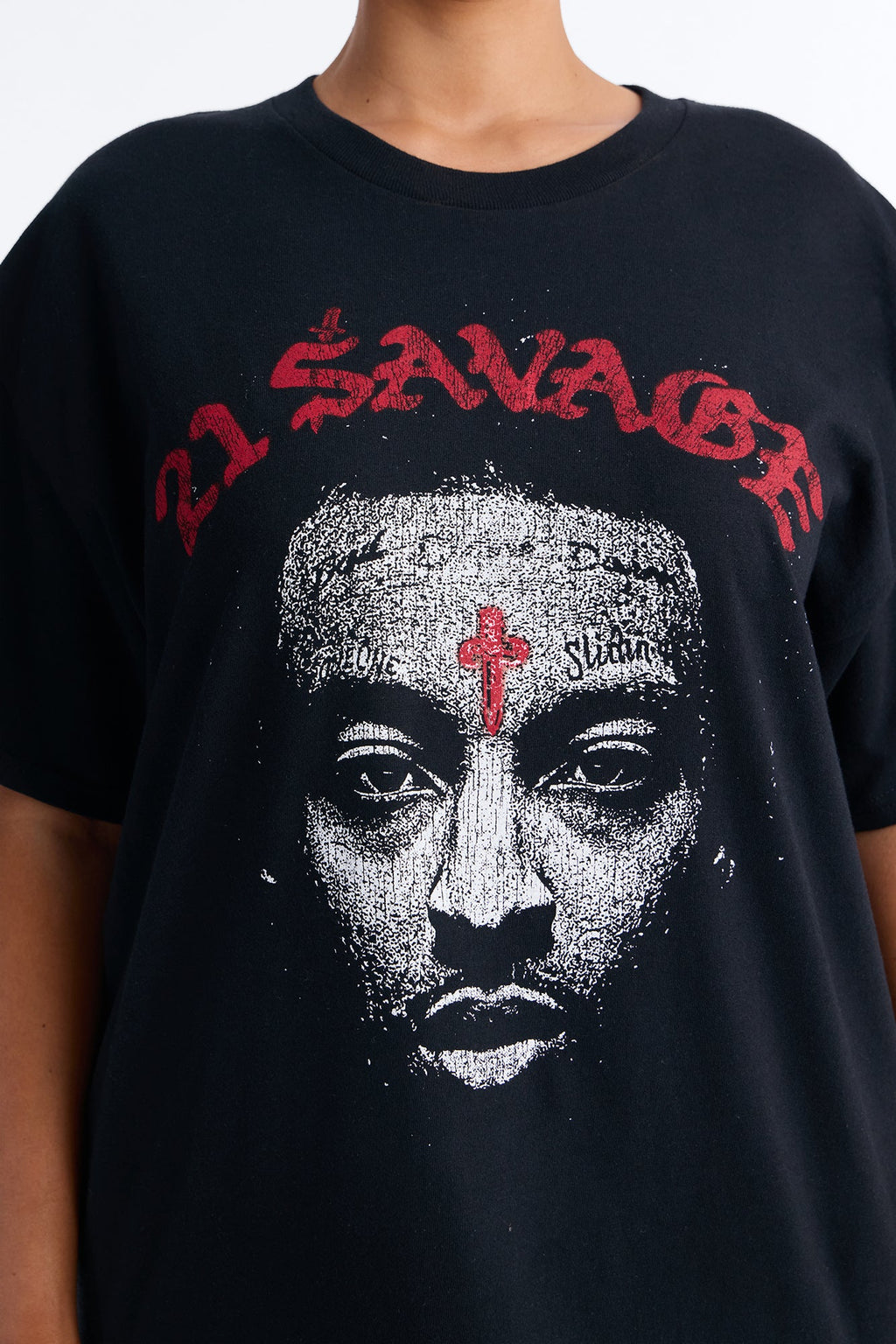 21 Savage Monotone Portrait Tee - Black
