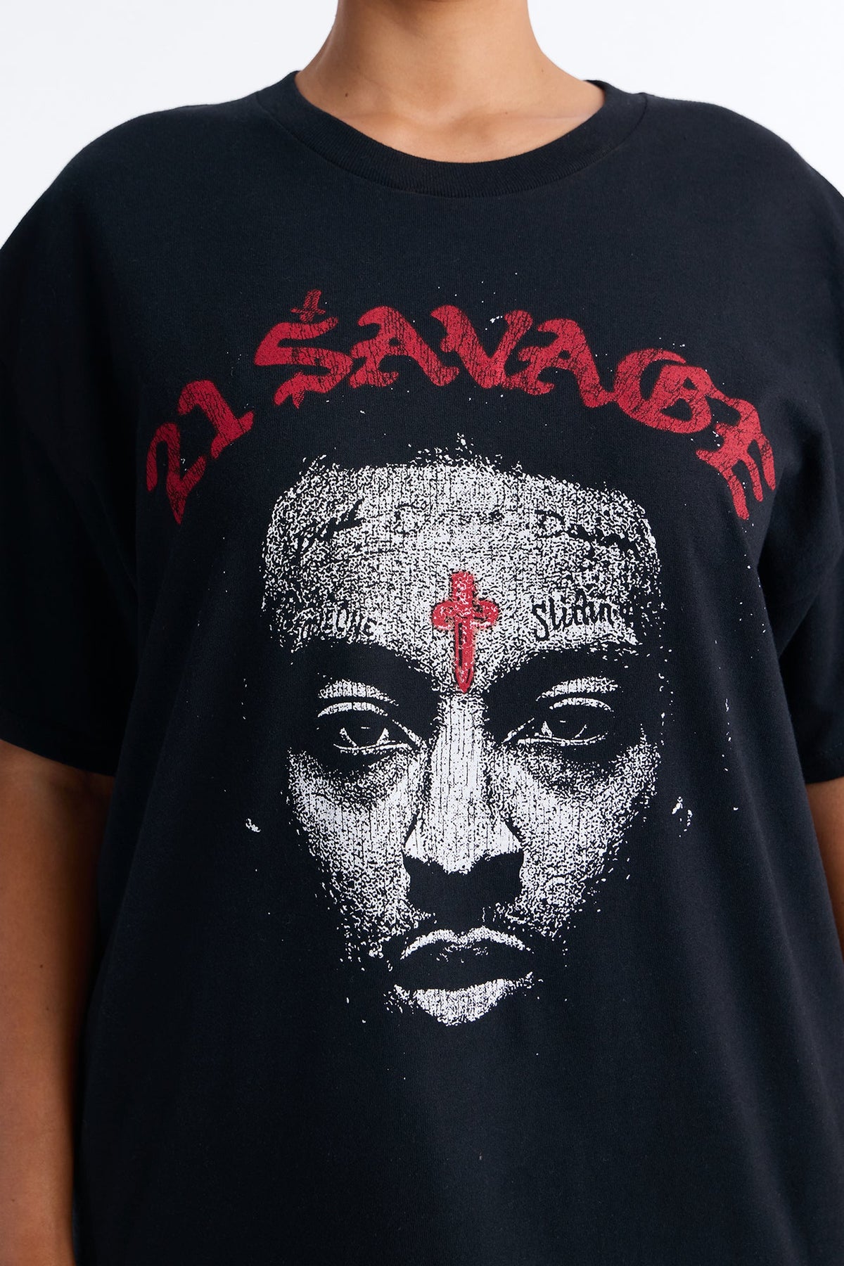 21 Savage Monotone Portrait Tee - Black