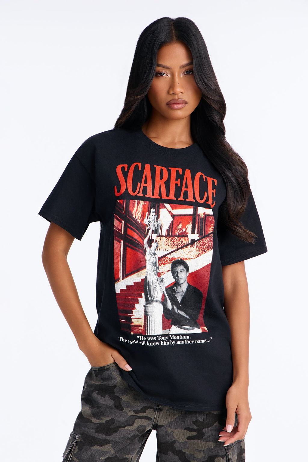 Scarface Mansion Portrait Tee - Black
