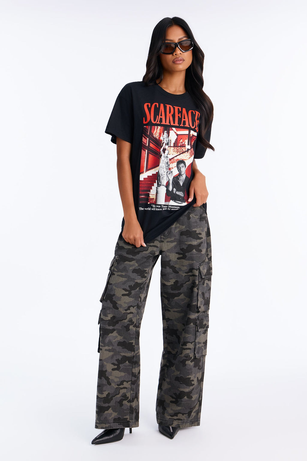 Scarface Mansion Portrait Tee - Black