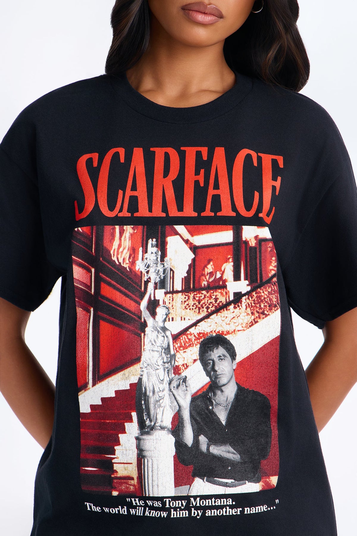 Scarface Mansion Portrait Tee - Black