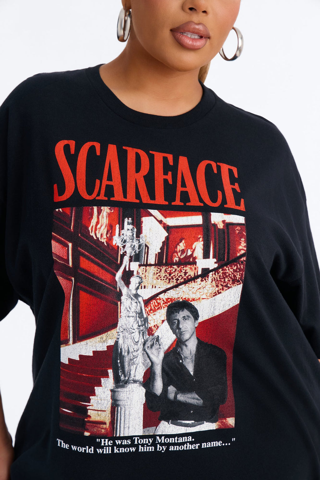 Scarface Mansion Portrait Tee - Black