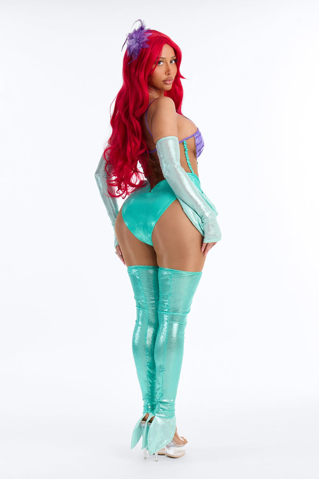 Sultry Sea Diva Princess 6 Piece Costume Set - Green/combo