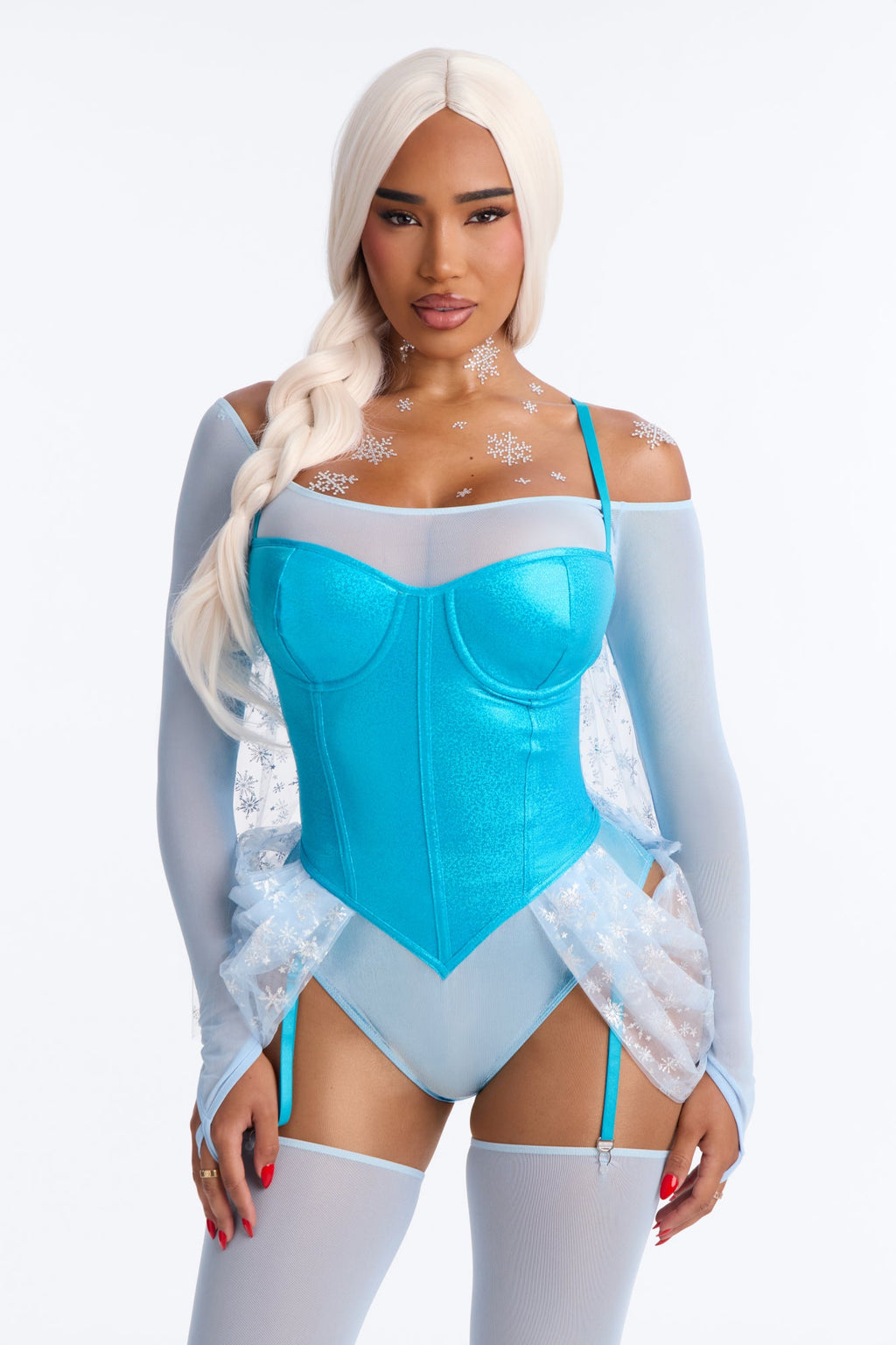 Icy Seductress Princess 5 Piece Costume Set - Blue