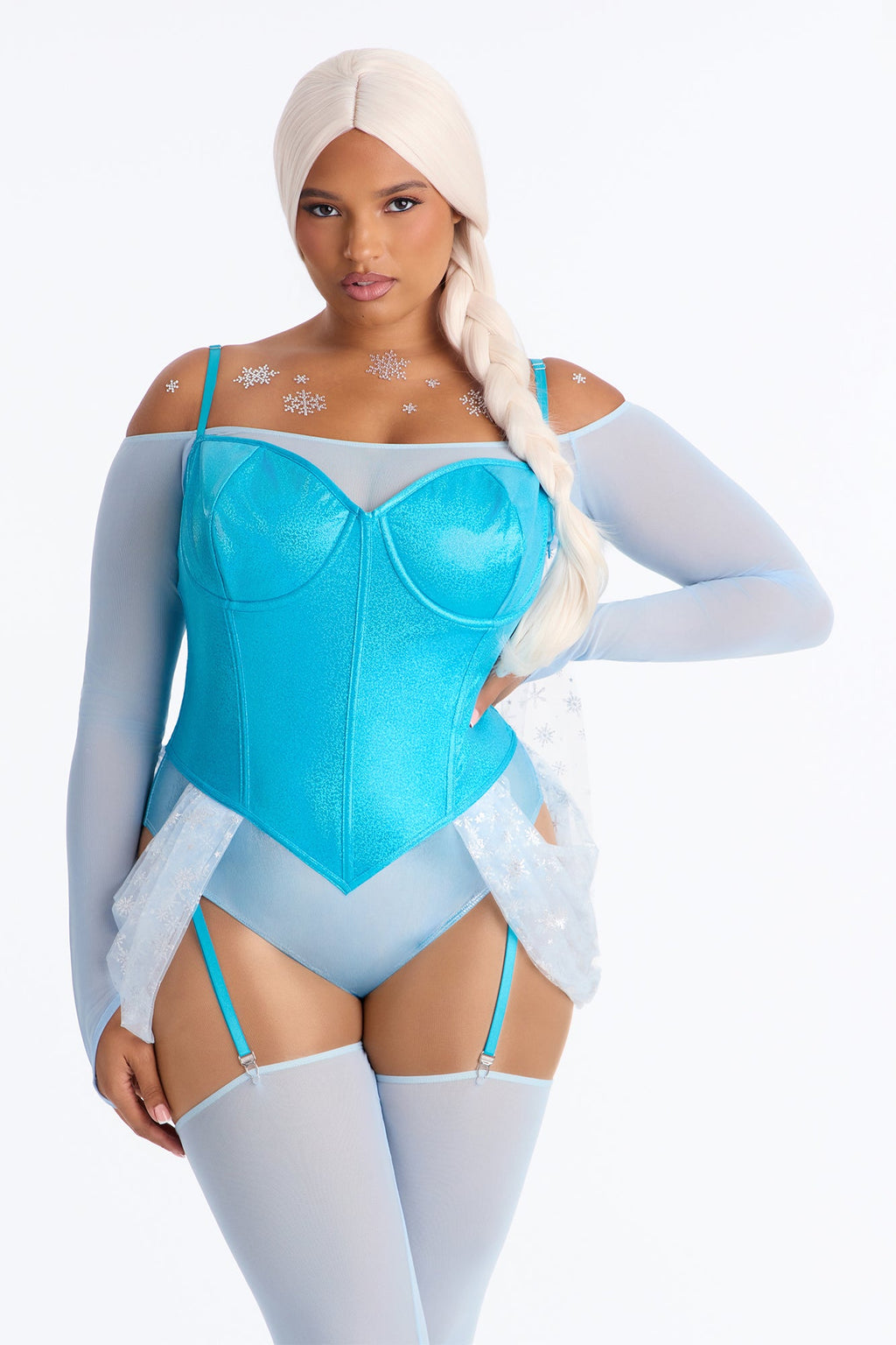 Icy Seductress Princess 5 Piece Costume Set - Blue