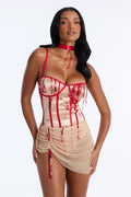 Deadly It Girl 3 Piece Costume Set - Nude/combo