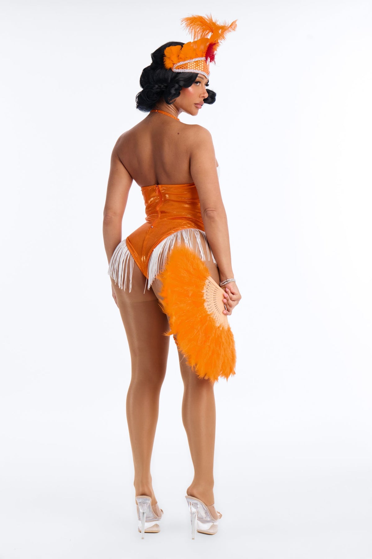 Sin City Siren 5 Piece Costume Set - Orange
