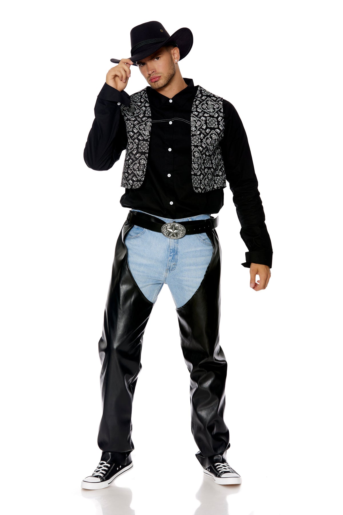 Wild West Cowboy 4 Piece Costume Set - Black