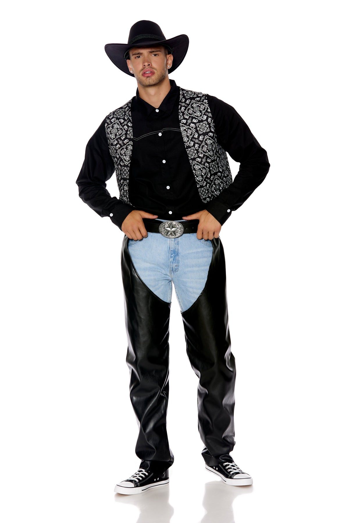 Wild West Cowboy 4 Piece Costume Set - Black