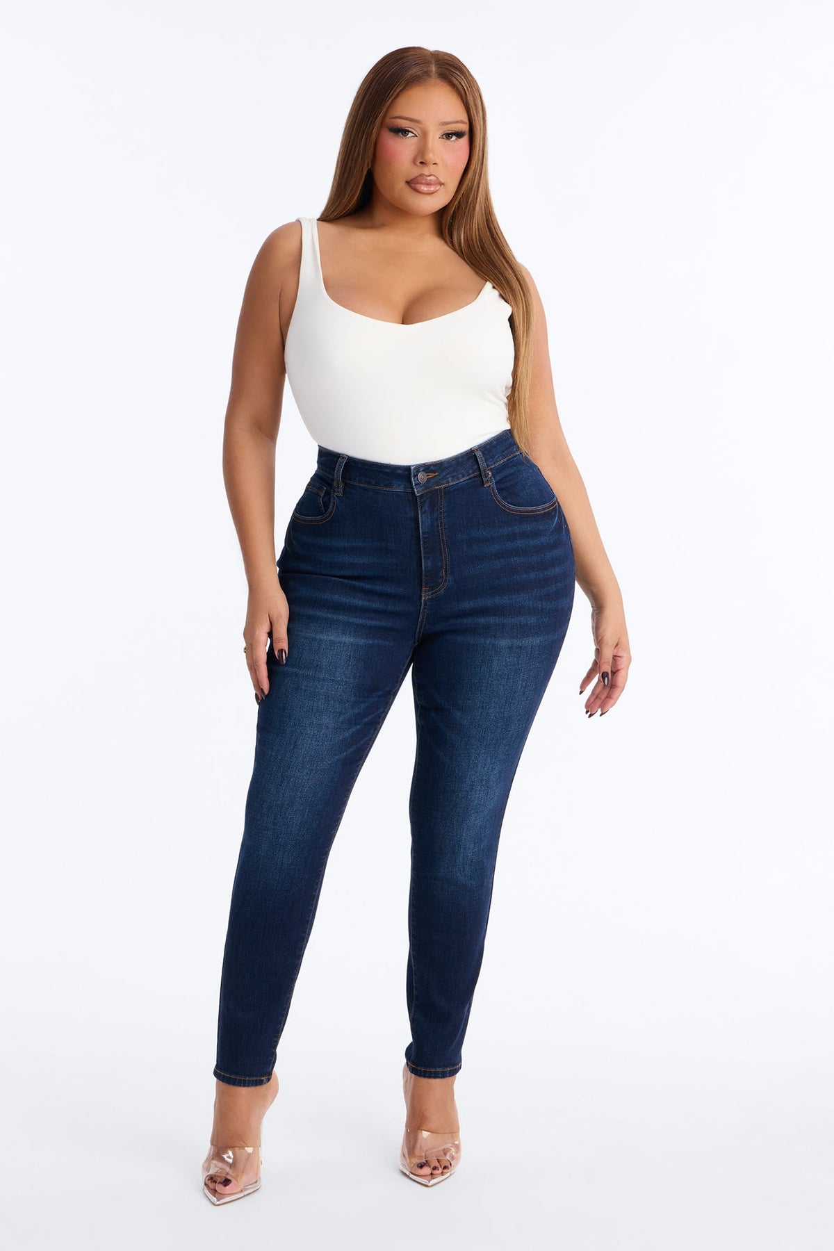 Top Of The Line Stretch Skinny Jeans - Dark Wash