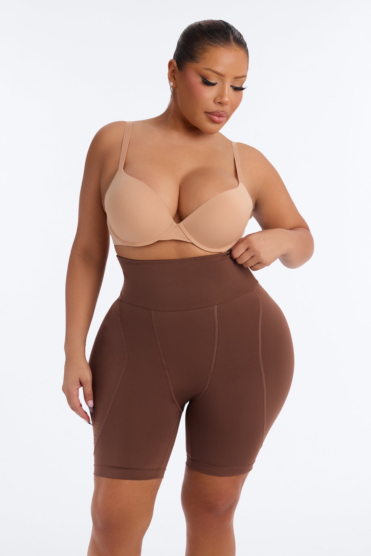 Looking Curvy Padded Hips Shapewear Short - Mocha