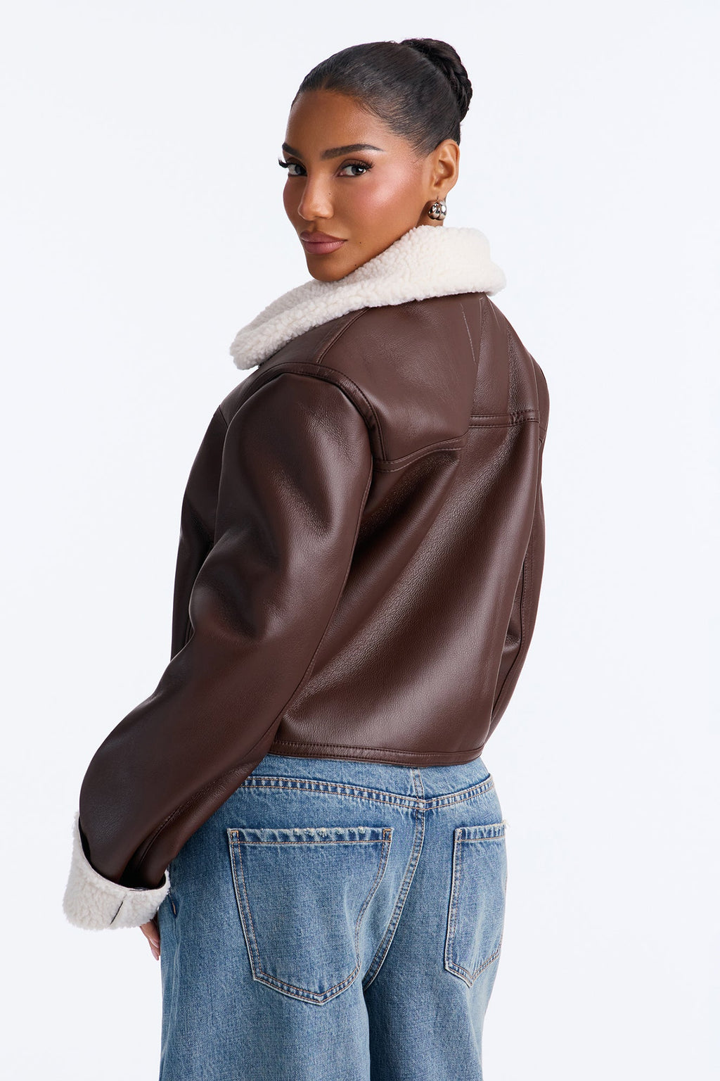 Downtown Girl Bomber Jacket - Chocolate