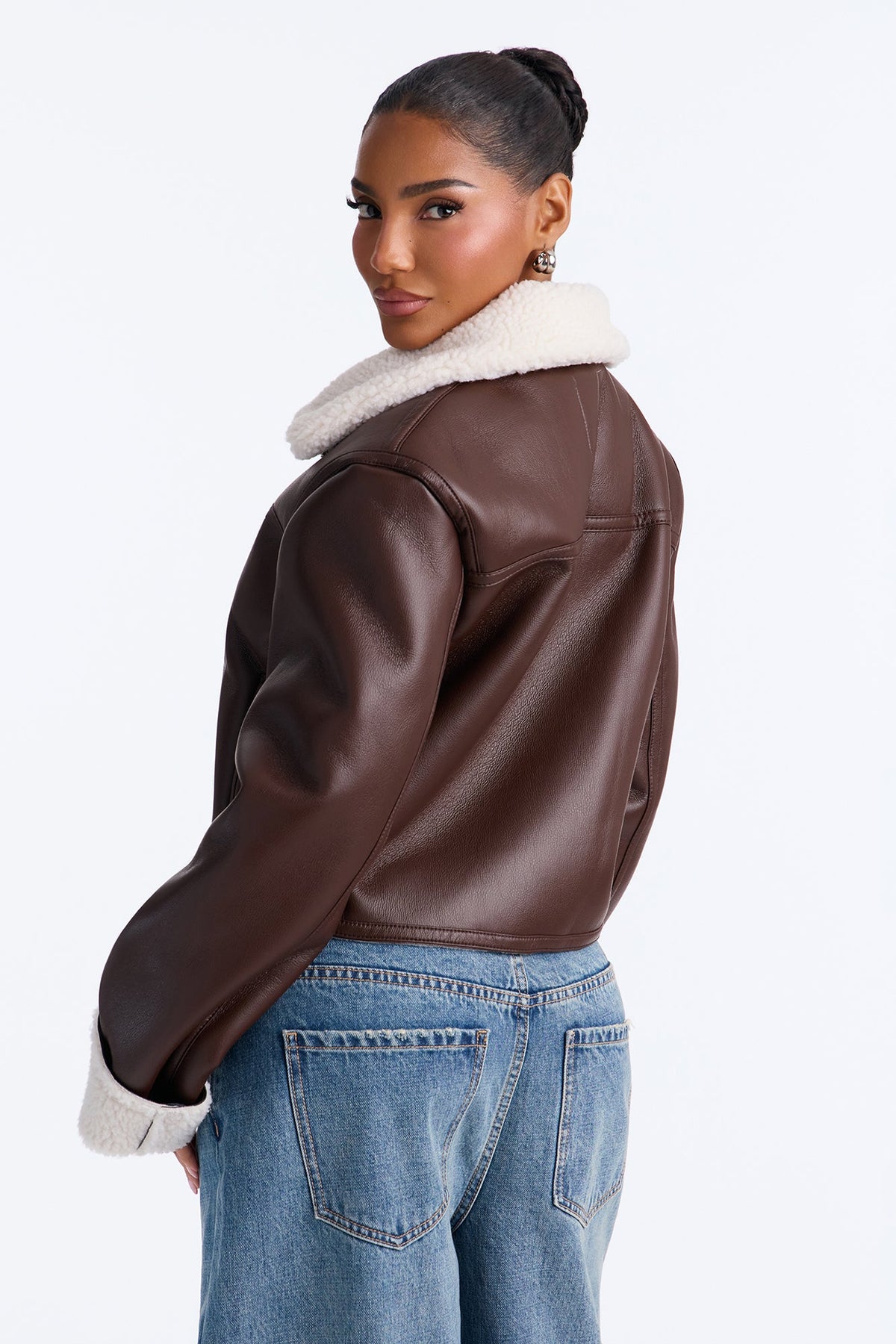 Downtown Girl Bomber Jacket - Chocolate