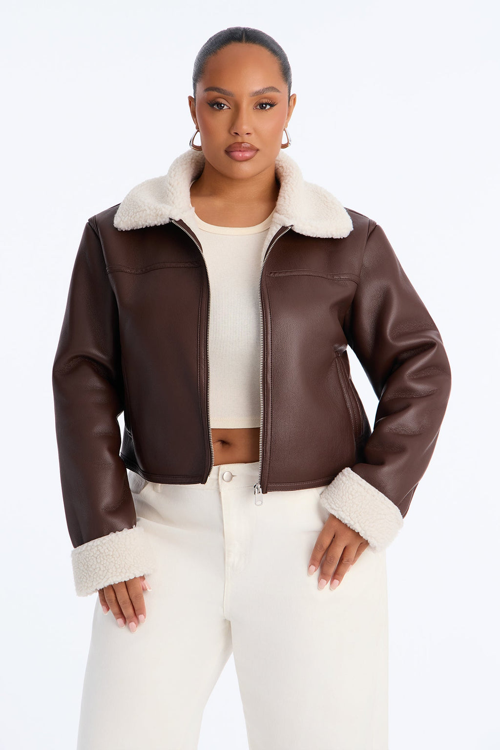 Downtown Girl Bomber Jacket - Chocolate