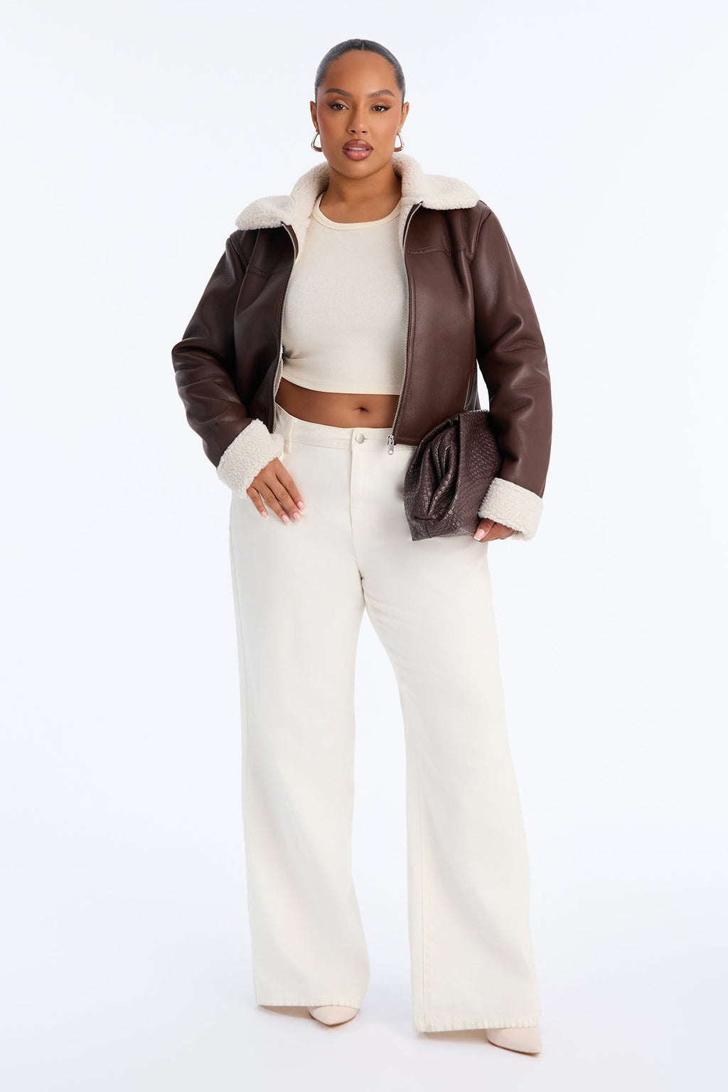 Downtown Girl Bomber Jacket - Chocolate