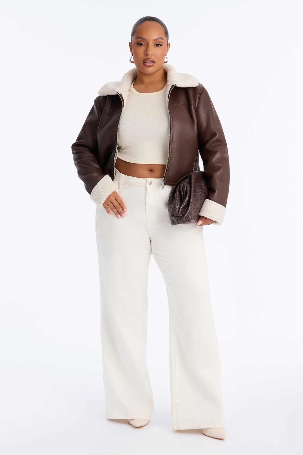 Downtown Girl Bomber Jacket - Chocolate