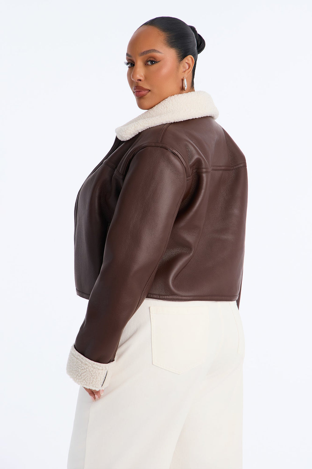 Downtown Girl Bomber Jacket - Chocolate