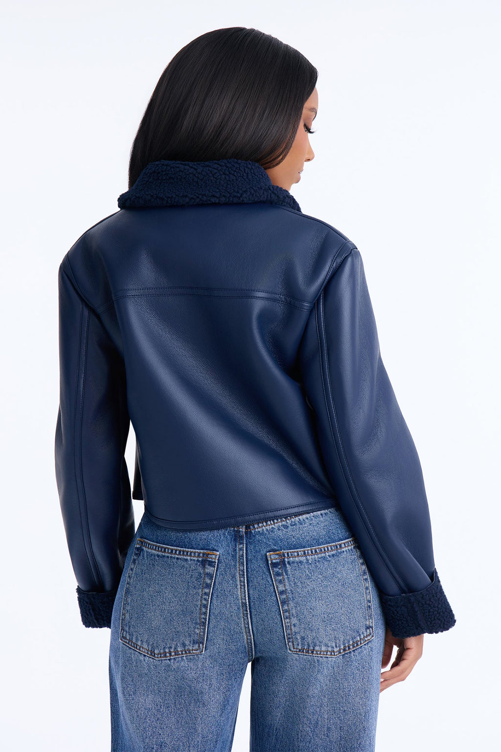Downtown Girl Bomber Jacket - Indigo