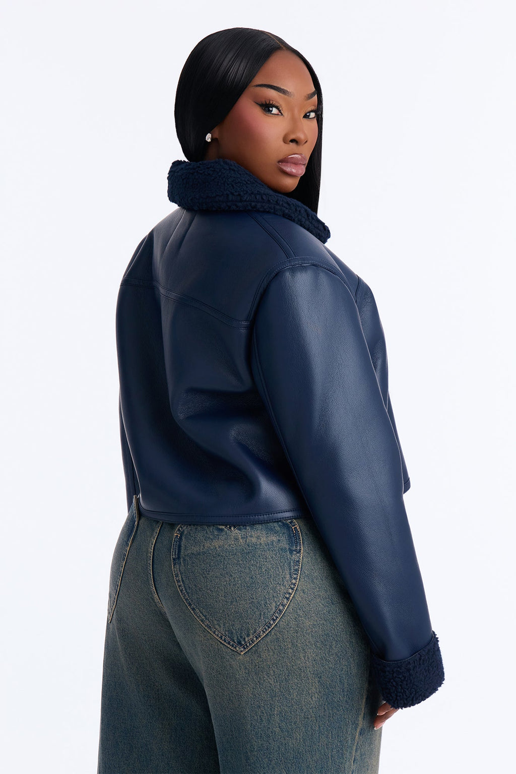 Downtown Girl Bomber Jacket - Indigo