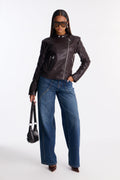 Mariah Moto Jacket - Chocolate