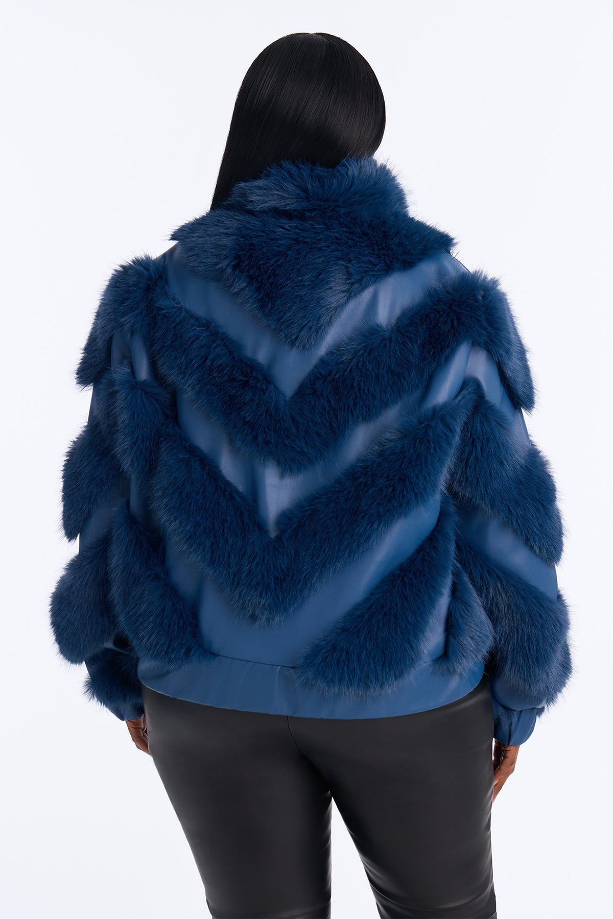 Luxe Life Faux Fur Jacket - Storm Blue