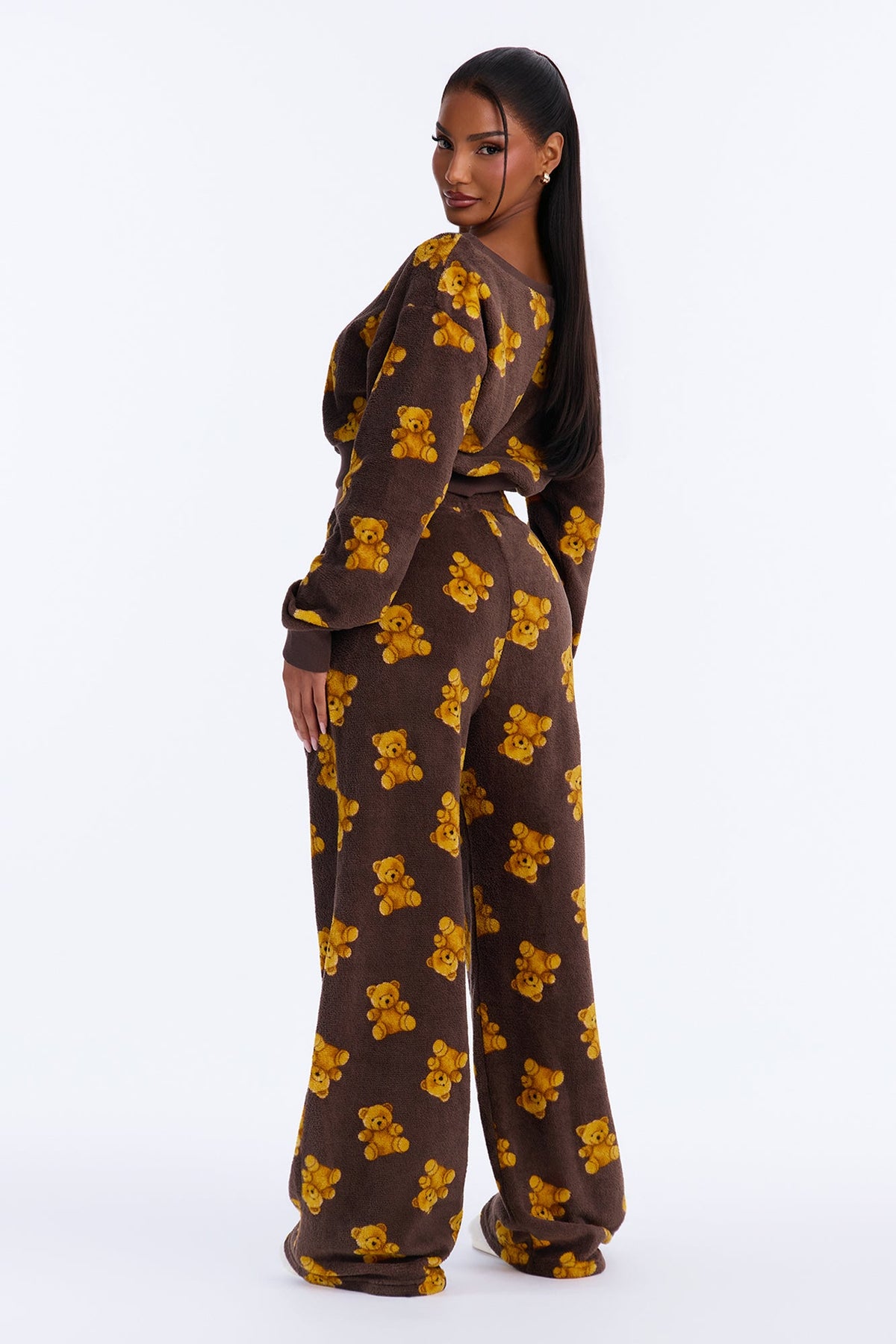 Beary Sweet Plush PJ Pant Set - Brown