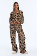 Let Me Think About It 2pc Plush PJ Pant Set - Brown