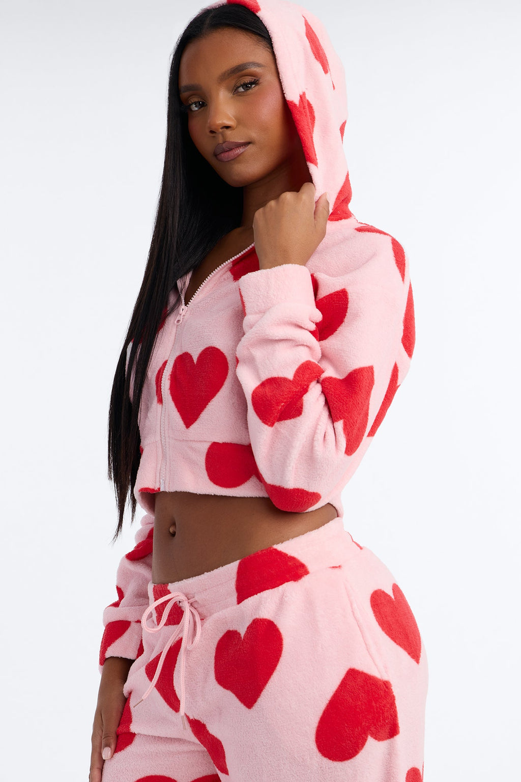 Heart So Full 2pc Plush PJ Pant Set - Pink