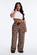 My Beauty Rest 2pc Plush PJ Pant Set - Brown/combo