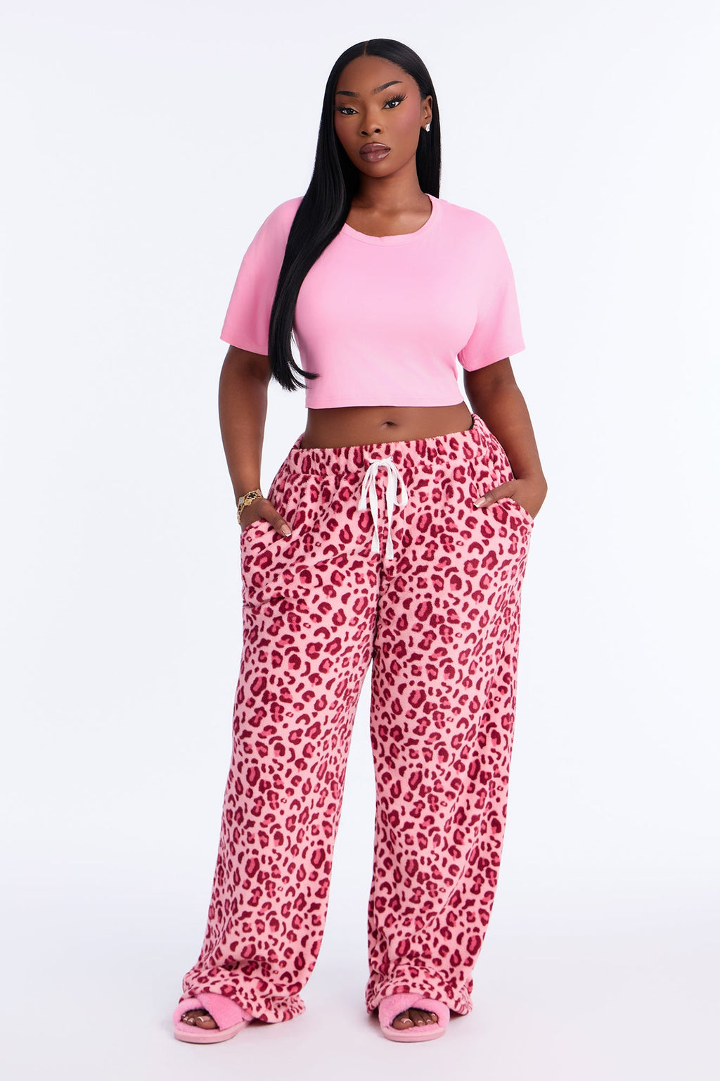 My Beauty Rest 2pc Plush PJ Pant Set - Pink