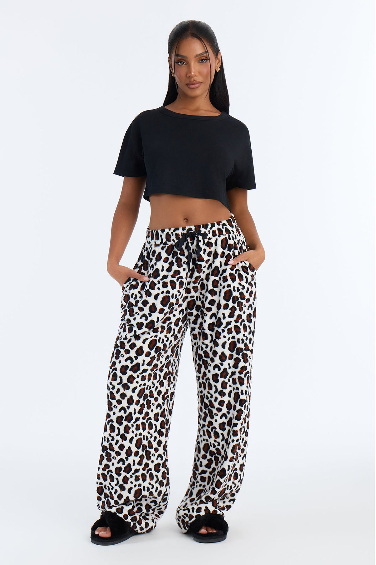 My Beauty Rest 2pc Plush PJ Pant Set - White