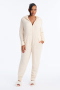 Staying Cozy Plush PJ Onesie - White