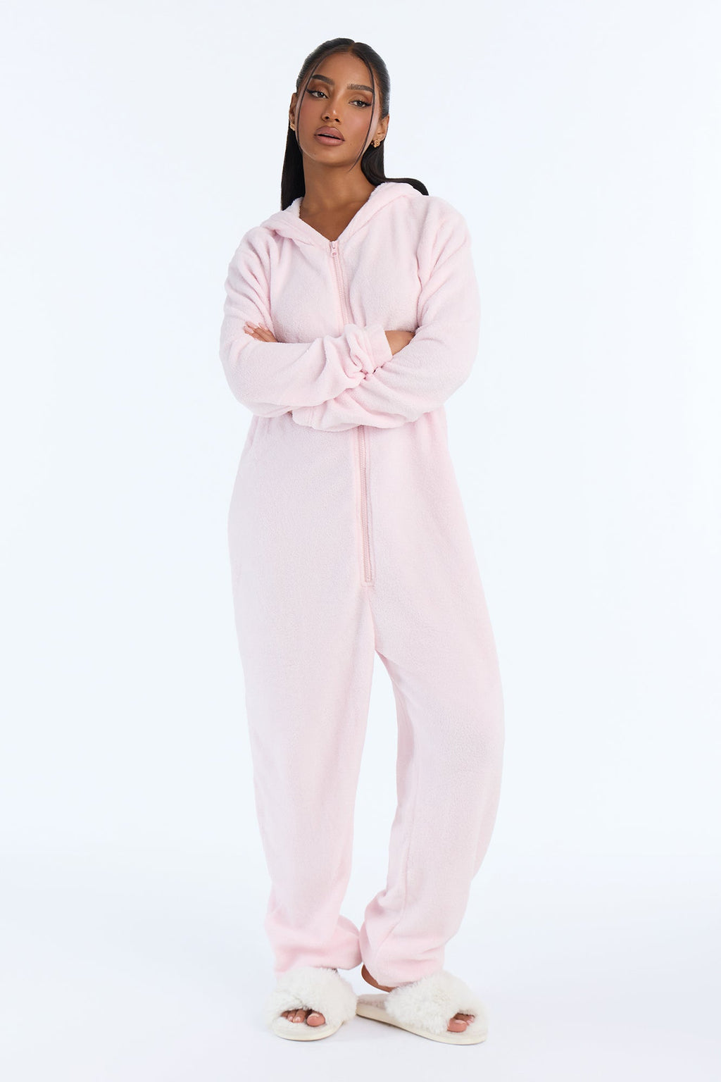 Beary Happy Together Cozy Plush PJ Onesie - Pink