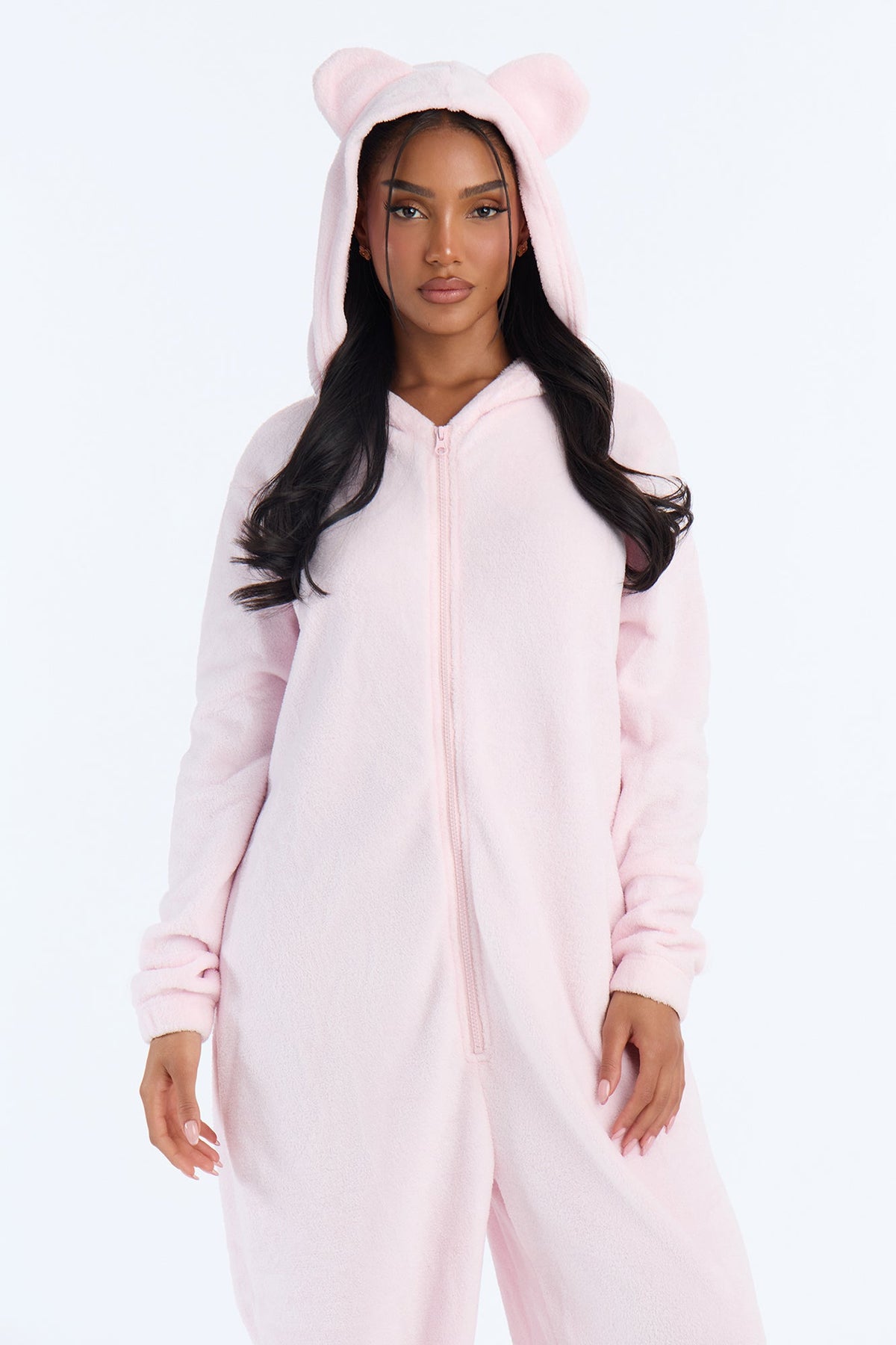 Beary Happy Together Cozy Plush PJ Onesie - Pink