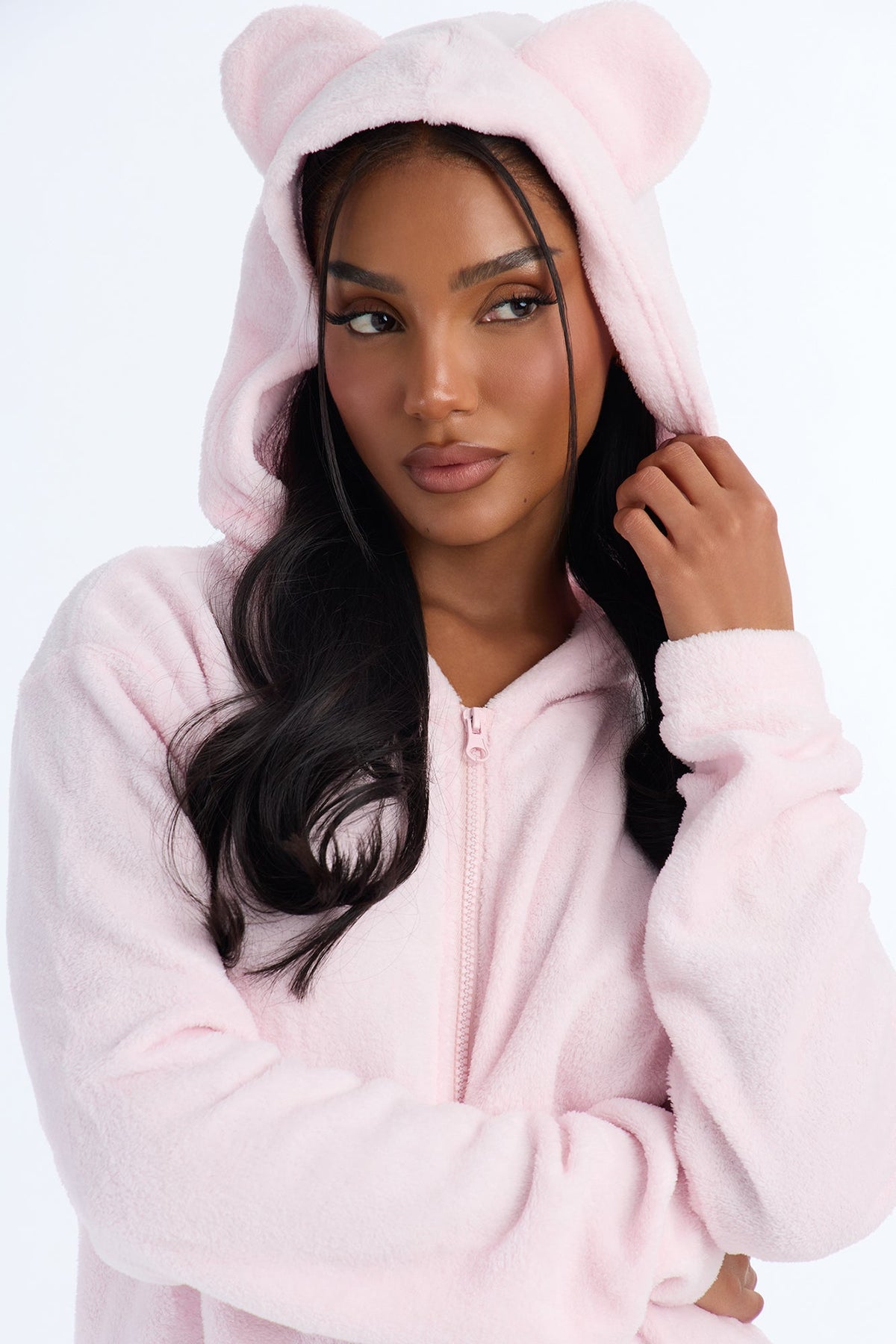 Beary Happy Together Cozy Plush PJ Onesie - Pink