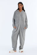 Cozy Together Matching Family Plush PJ Onesie - Heather Grey