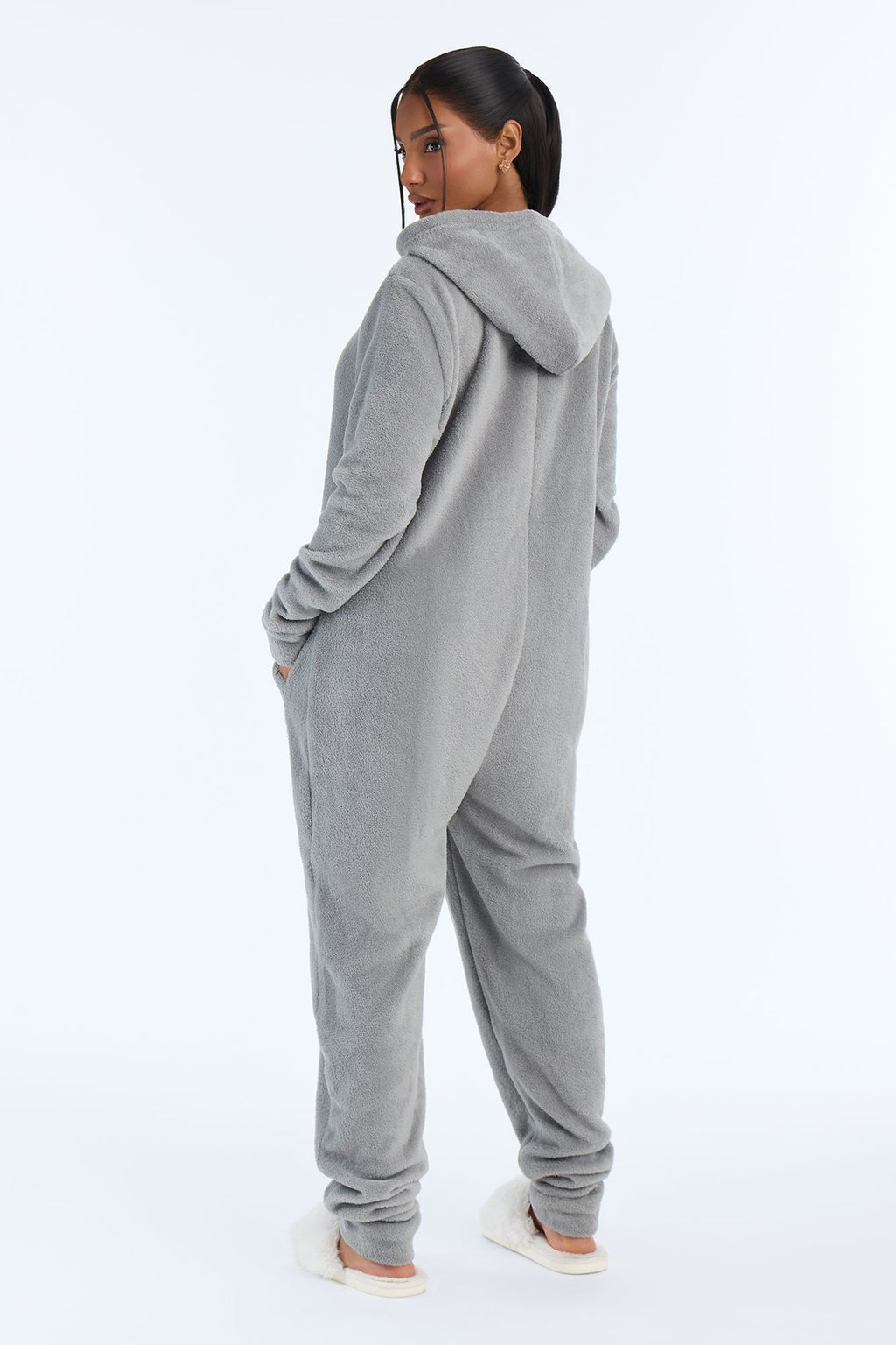 Cozy Together Matching Family Plush PJ Onesie - Heather Grey