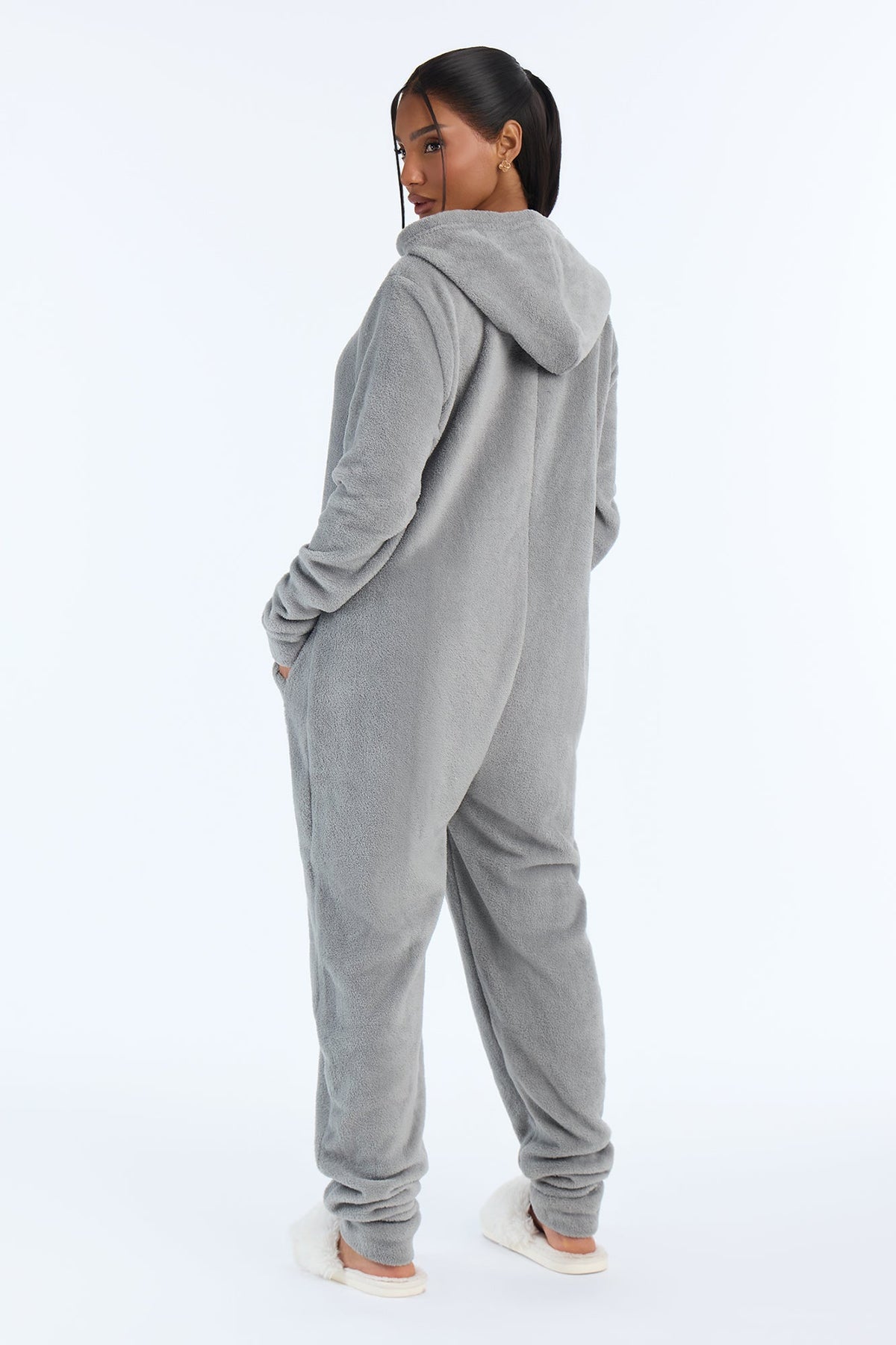 Cozy Together Matching Family Plush PJ Onesie - Heather Grey