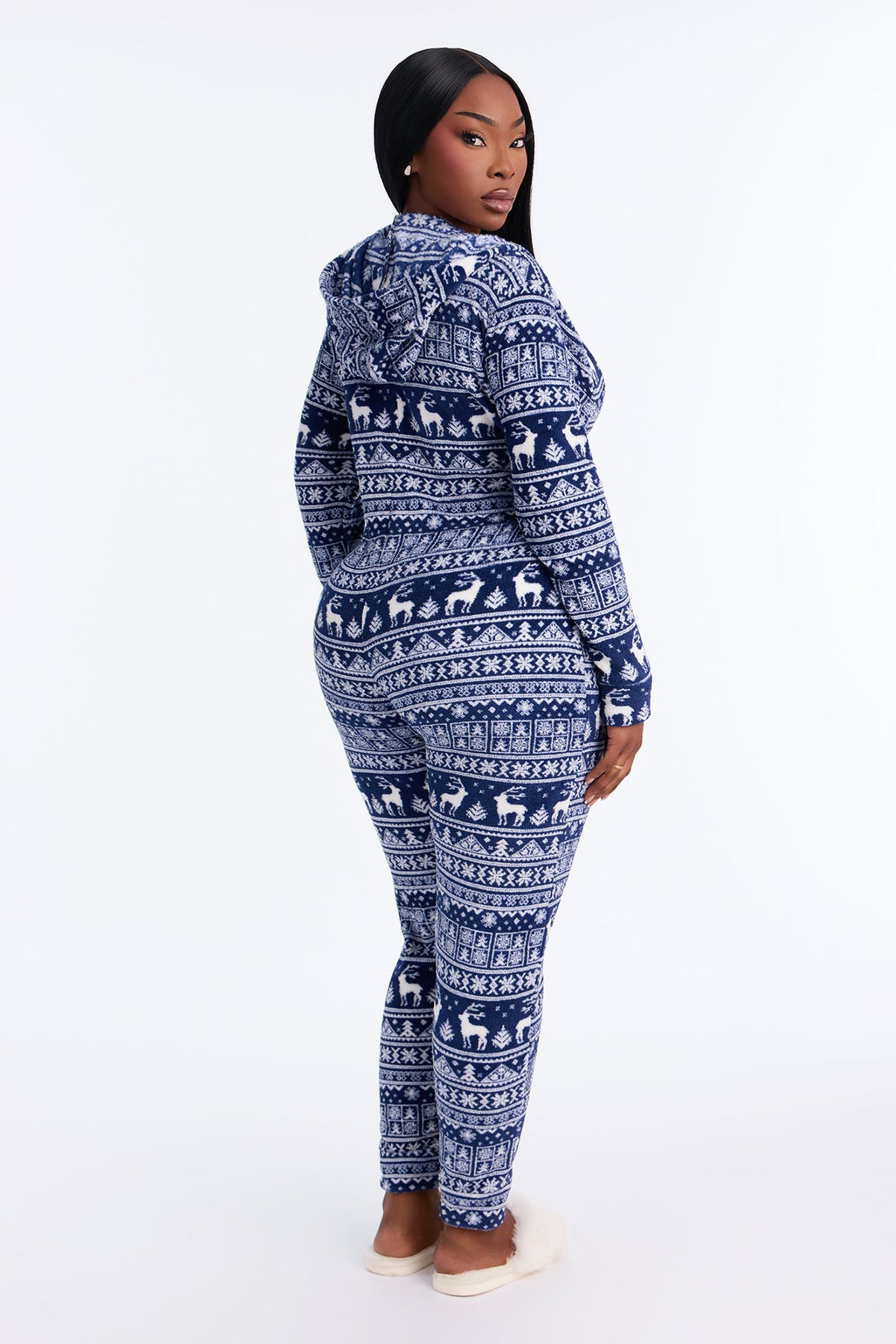 Let It Snow Plush PJ Onesie - Blue/combo