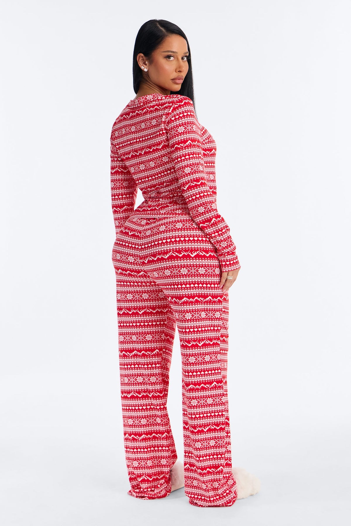 Snowy Night In PJ Pant Set - Red