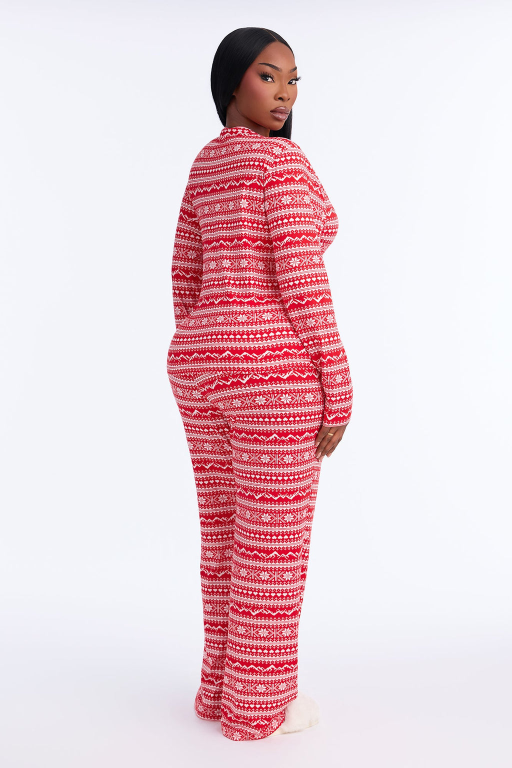 Snowy Night In PJ Pant Set - Red
