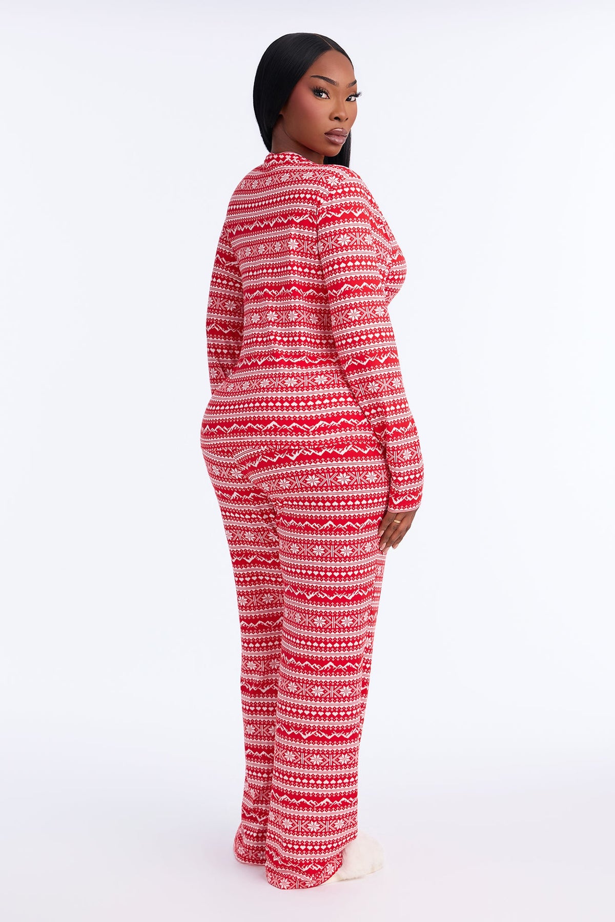 Snowy Night In PJ Pant Set - Red