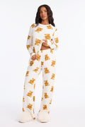 Endless Cuddles Wide Leg PJ Pant Set - White/combo
