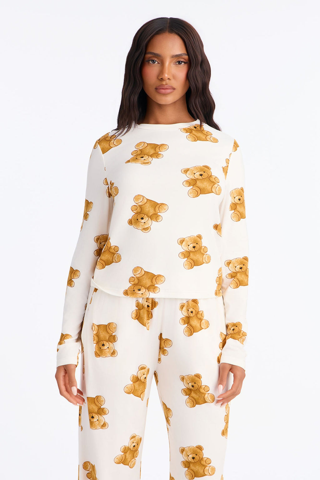 Endless Cuddles Wide Leg PJ Pant Set - White/combo